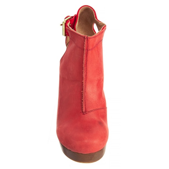 Free People Red Leather Amber Orchard Clogs - Picture 3 of 7